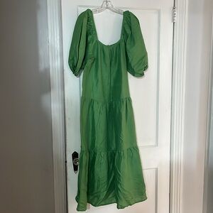 Solid & Striped Linen Tiered Dress, Size M